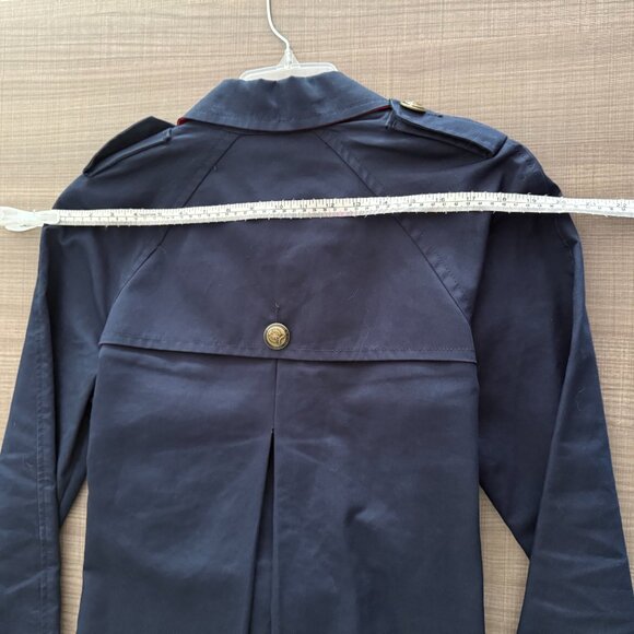 Tommy Hilfiger - Navy Belted Pea Coat with Brass Buttons - Size L - Picture 14 of 16